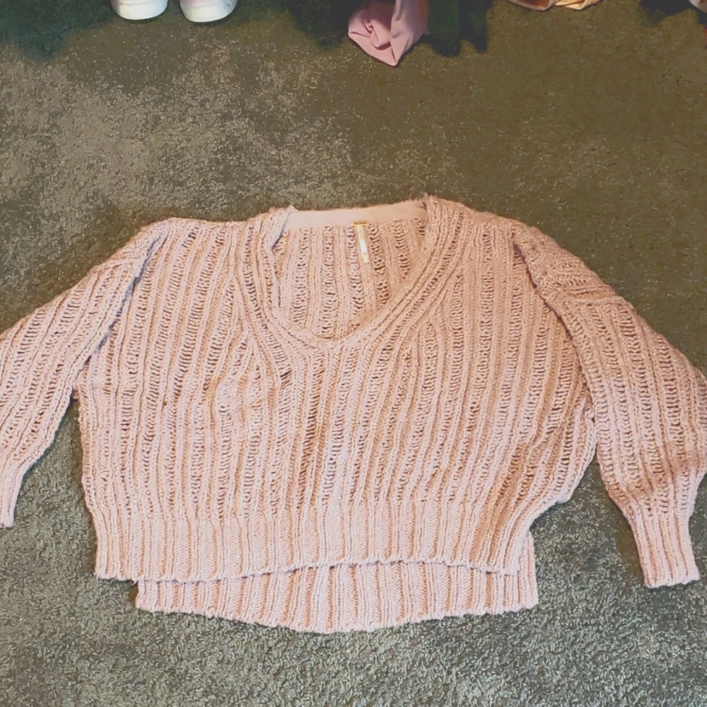 Free people open knit crop sweater